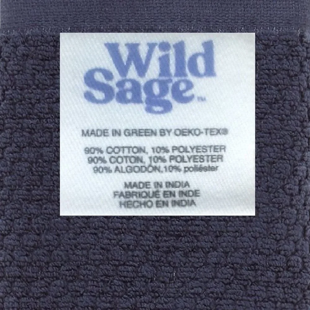 Wild Sage Savannah Quick Dry 90% Cotton HAND TOWELS = 2 Blue Fog + 1 Bijou Blue